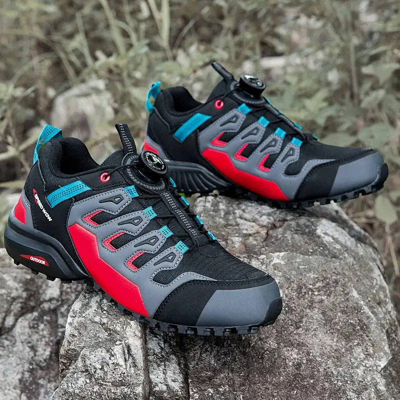 Mens Suede Leather Outdoor Hiking Shoes Wear Resistant Trekking Walking Hunting Tactical Sneakers