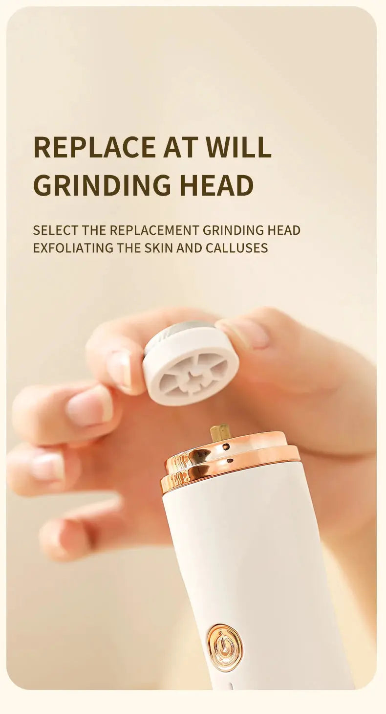 HOMEFISH electric foot grinder with rose-gold accents and replaceable grinding head