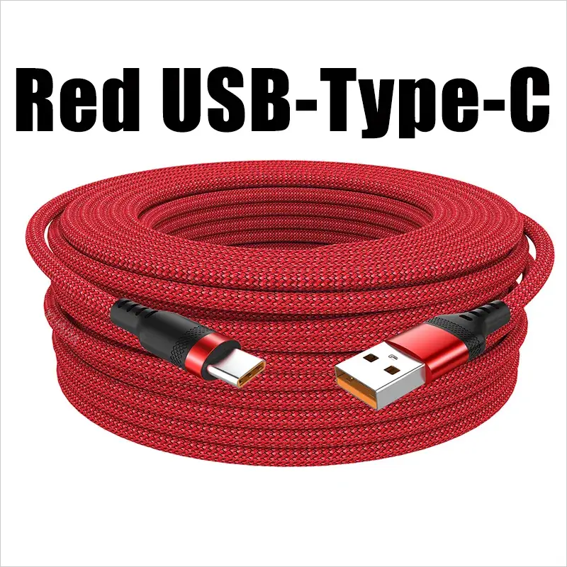HyperCharge USB Type C Braided Extended Cable 3m 5m 8m Fast Charging And Data For Huawei Xiaomi Oppo Durable