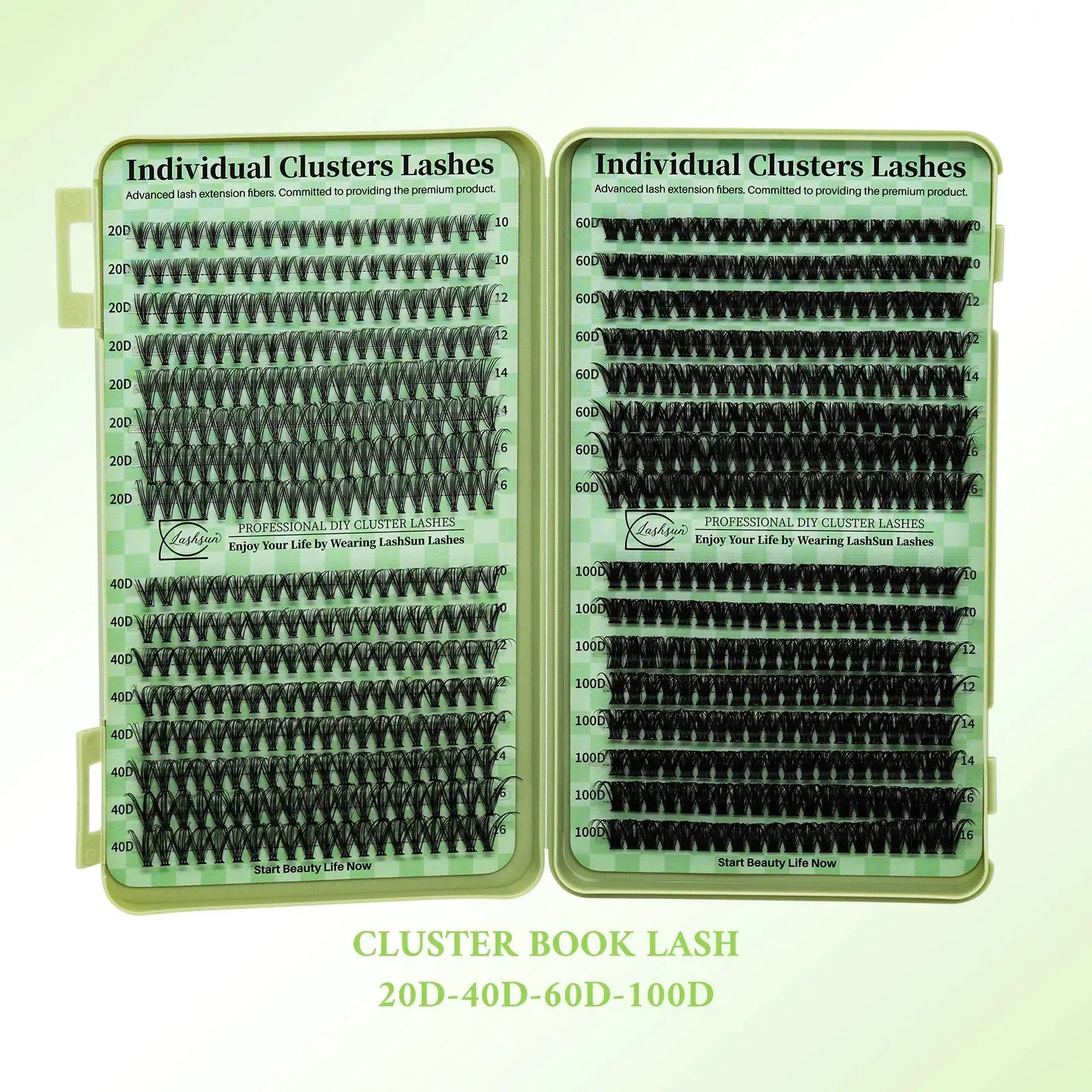 LASHSUN DIY Lash Clusters Kit For Home Lashes D Curl Mega Volume Individual Eyelash Extensions