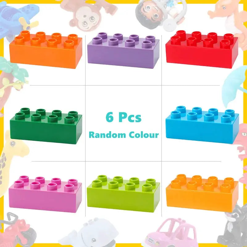 6 Piece Big Building Block Accessories Compatible With Enlighten Large Bricks Foundation Blocks Educational Toy