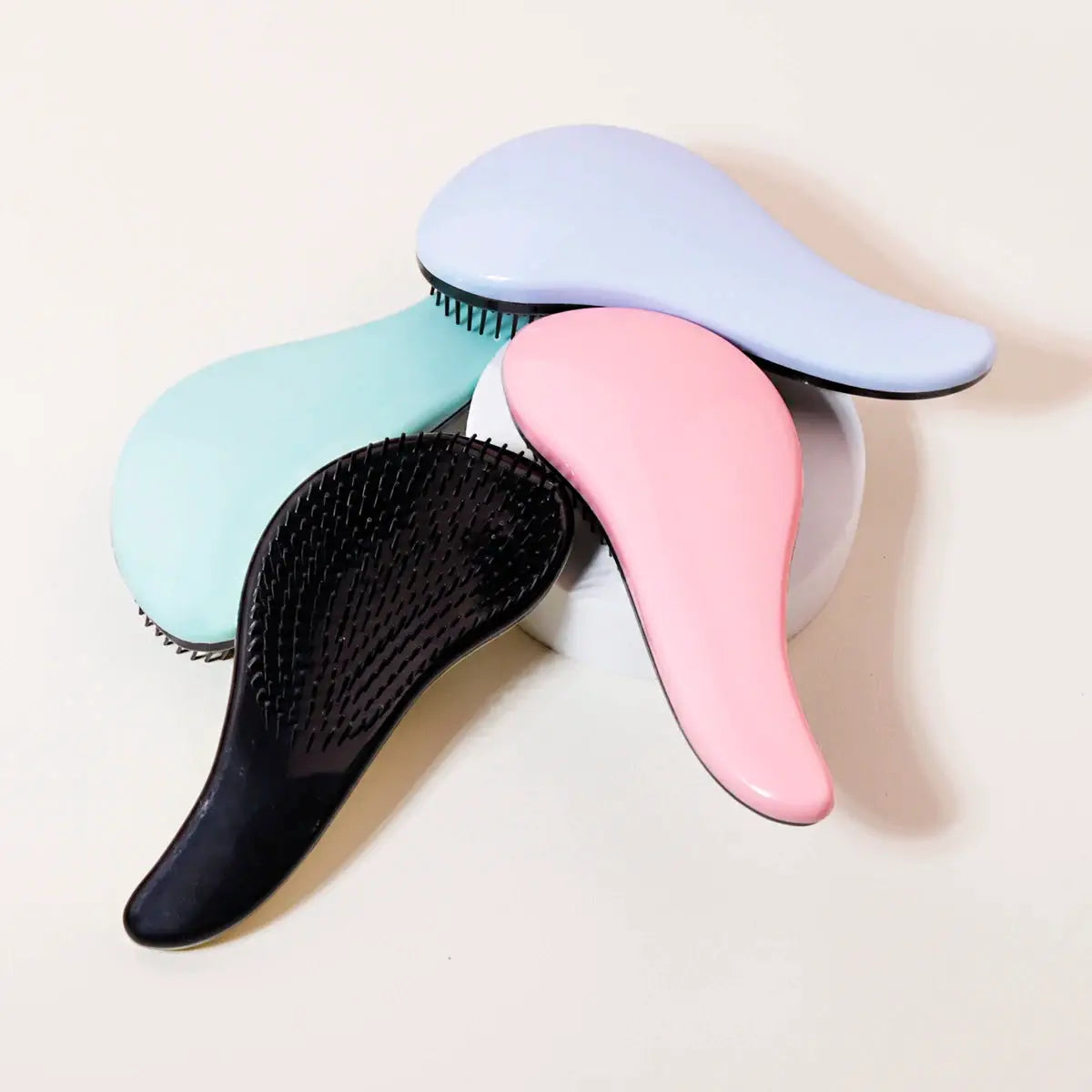 Antistatic massage brush set, five pastel brushes for wigs and wet hair
