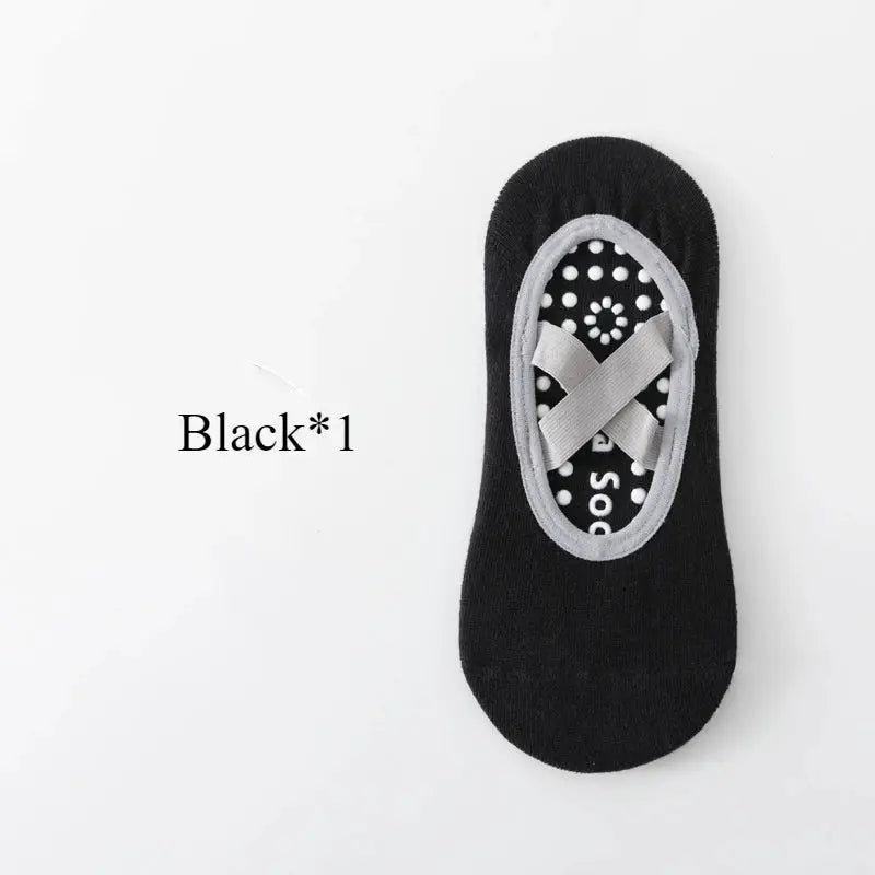 Three Pairs Professional Women Yoga Socks Silicone Anti Slip Backless Breathable Bandage For Yoga Pilates Ballet Sport