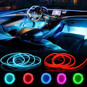 1M 3M 5M Neon LED Car Interior Decorative Lamp Strips USB Powered DIY Dashboard Console Ambient Cool Light