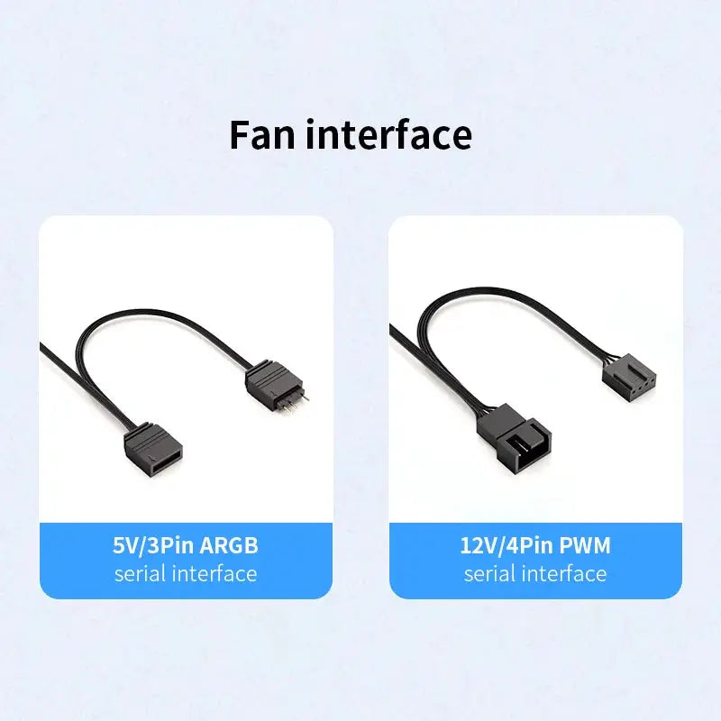 Simples Market TEUCER LJ-4Pro 120mm black ARGB/PWM PC fan with 5V 3-pin ARGB and 12V 4-pin PWM interfaces