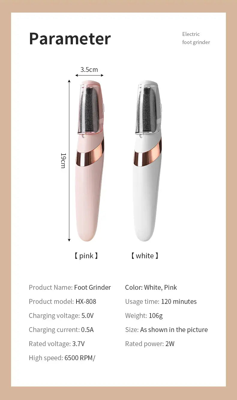 HOMEFISH electric foot grinder by Simples Market in pink and white; two color variants shown.