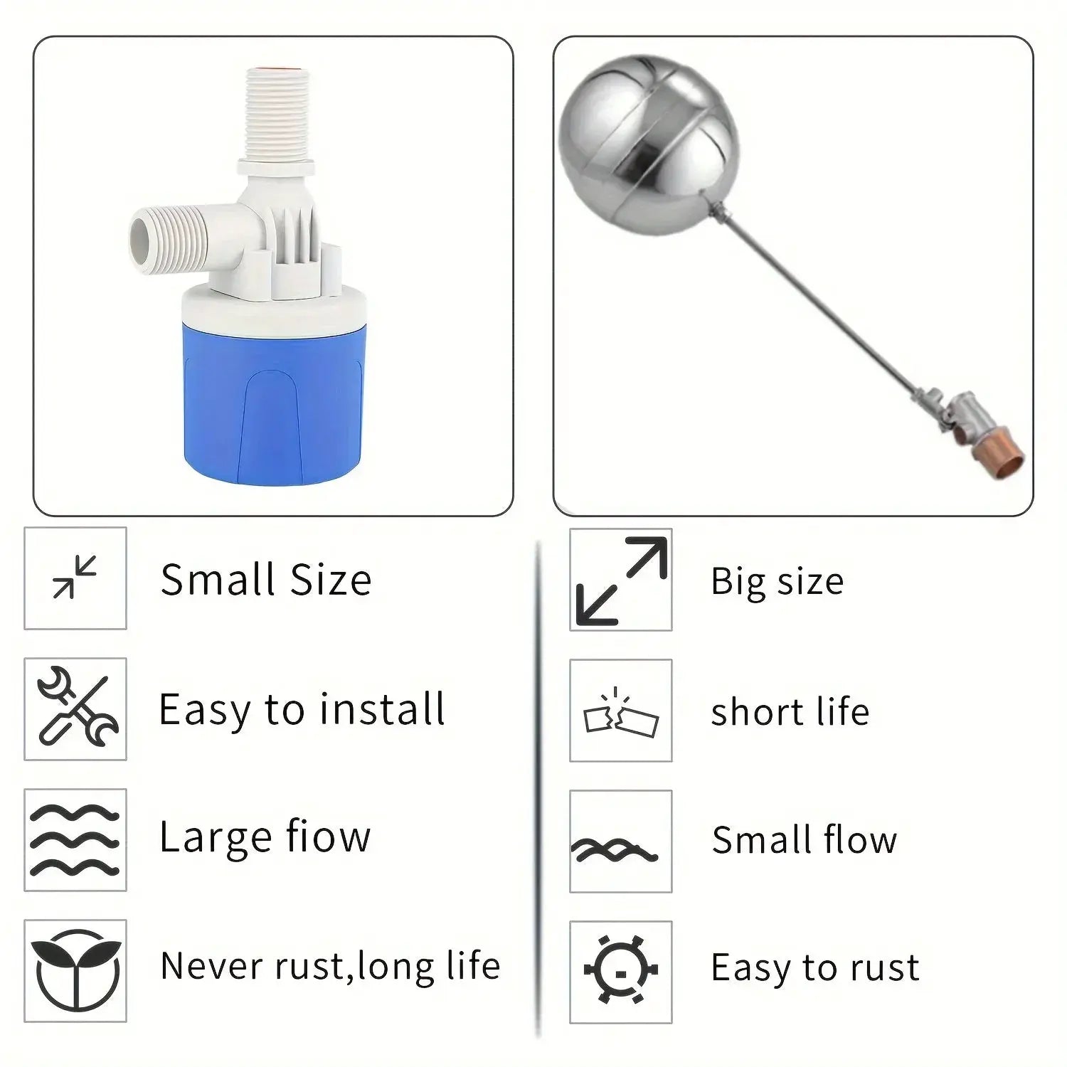 Half Inch Automatic Closing Mini Float Valve No Power Required For Water Tank And Water Tower Level Controller