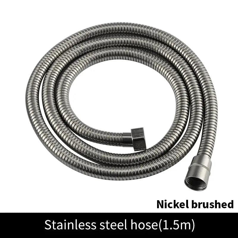 Stainless steel shower hose, 1.5m, brushed nickel finish