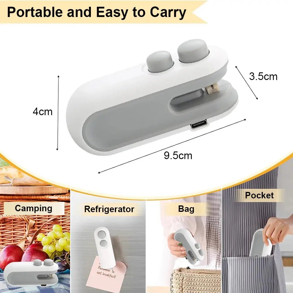 Mini Heat Bag Sealing Machine Handheld Clip Sealer For Plastic Bags, Food Packaging, CE RoHS Raugee