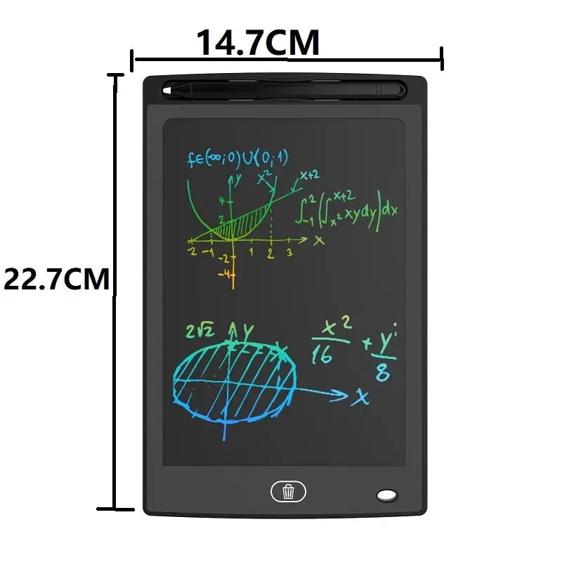 LCD drawing tablet with stylus, black writing board for designs