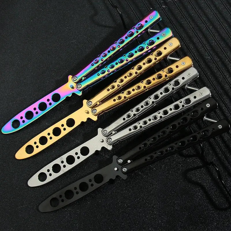 Butterfly Knife Trainer Foldable Portable Stainless Steel Pocket Practice Knife For Outdoor Games And Tricks