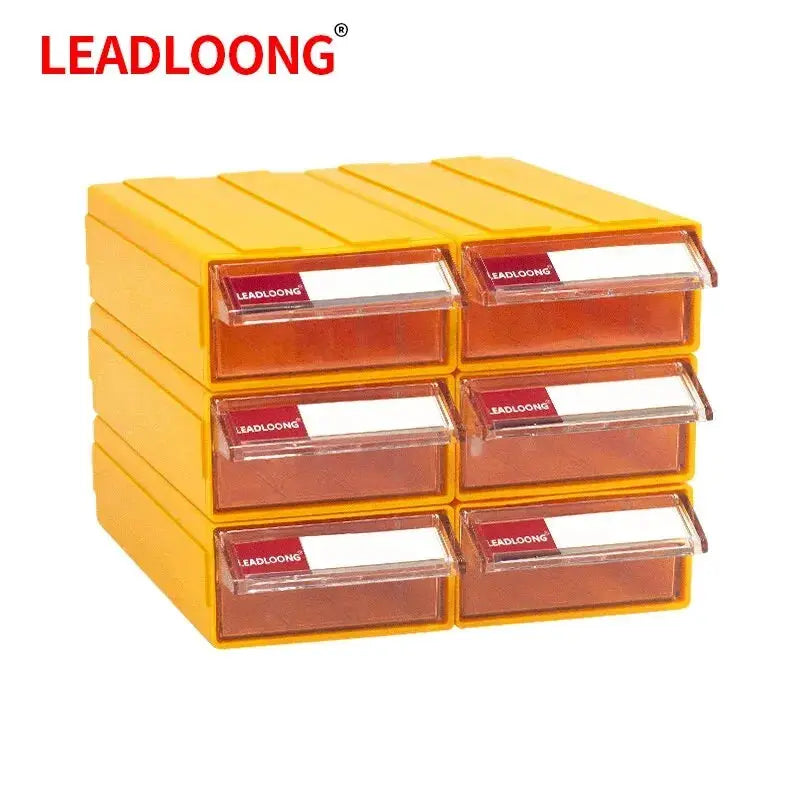 Leadloong 6-drawer yellow desktop storage organizer with clear-front drawers