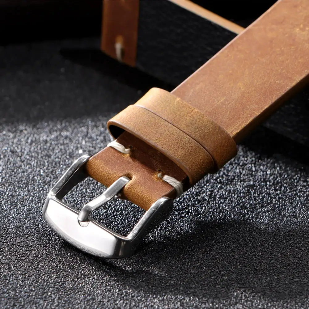 HeritageCraft Vintage Oil Wax Leather Watch Band Handmade Cowhide Strap 18mm to 24mm for Omega and Seiko Watches