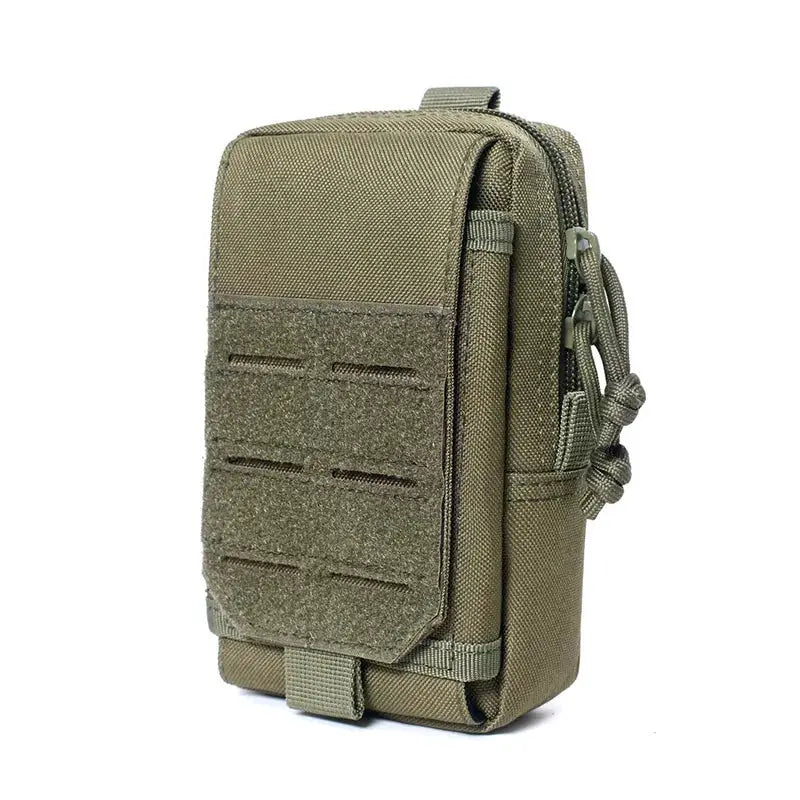 Simples Market tactical Molle pouch waist bag in olive, compact EDC tool bag with front MOLLE panel