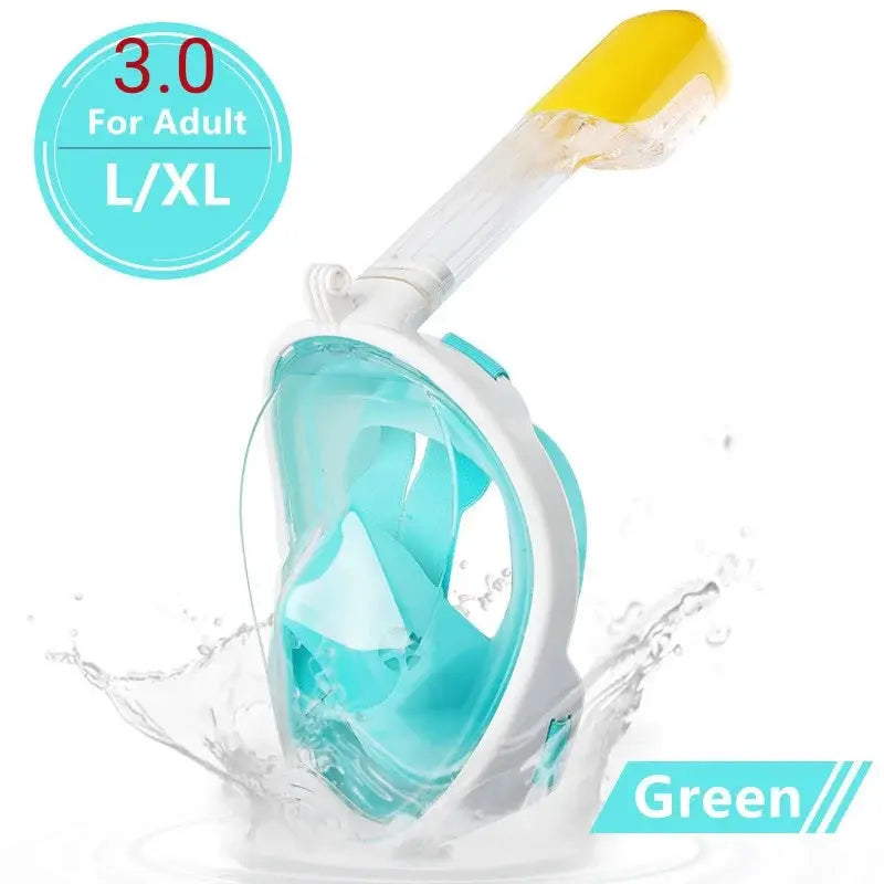Underwater Full Face Diving Mask Anti Fog For Snorkeling And Scuba Waterproof Respiratory Mask For Adults And Kids