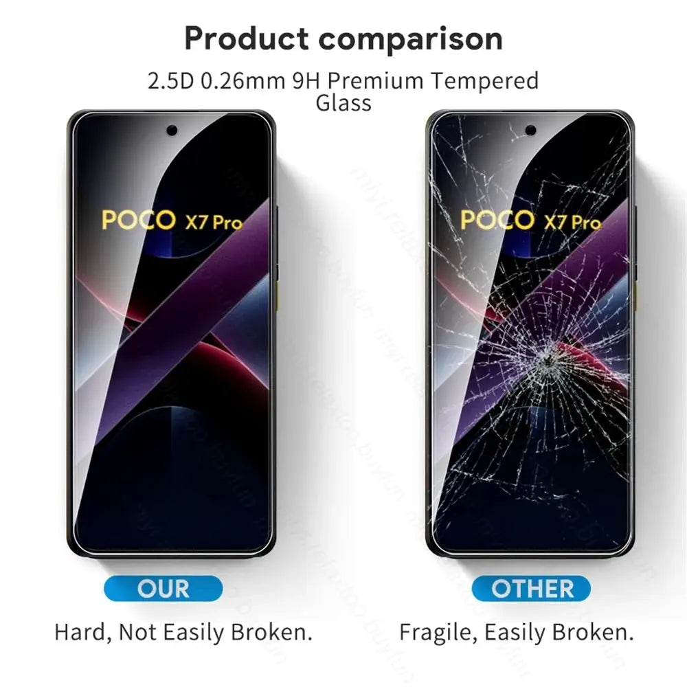 Poco X7 Pro 5G Tempered Glass Screen Protector 9H Hardness Ultra Thin Scratch Resistant HD Film