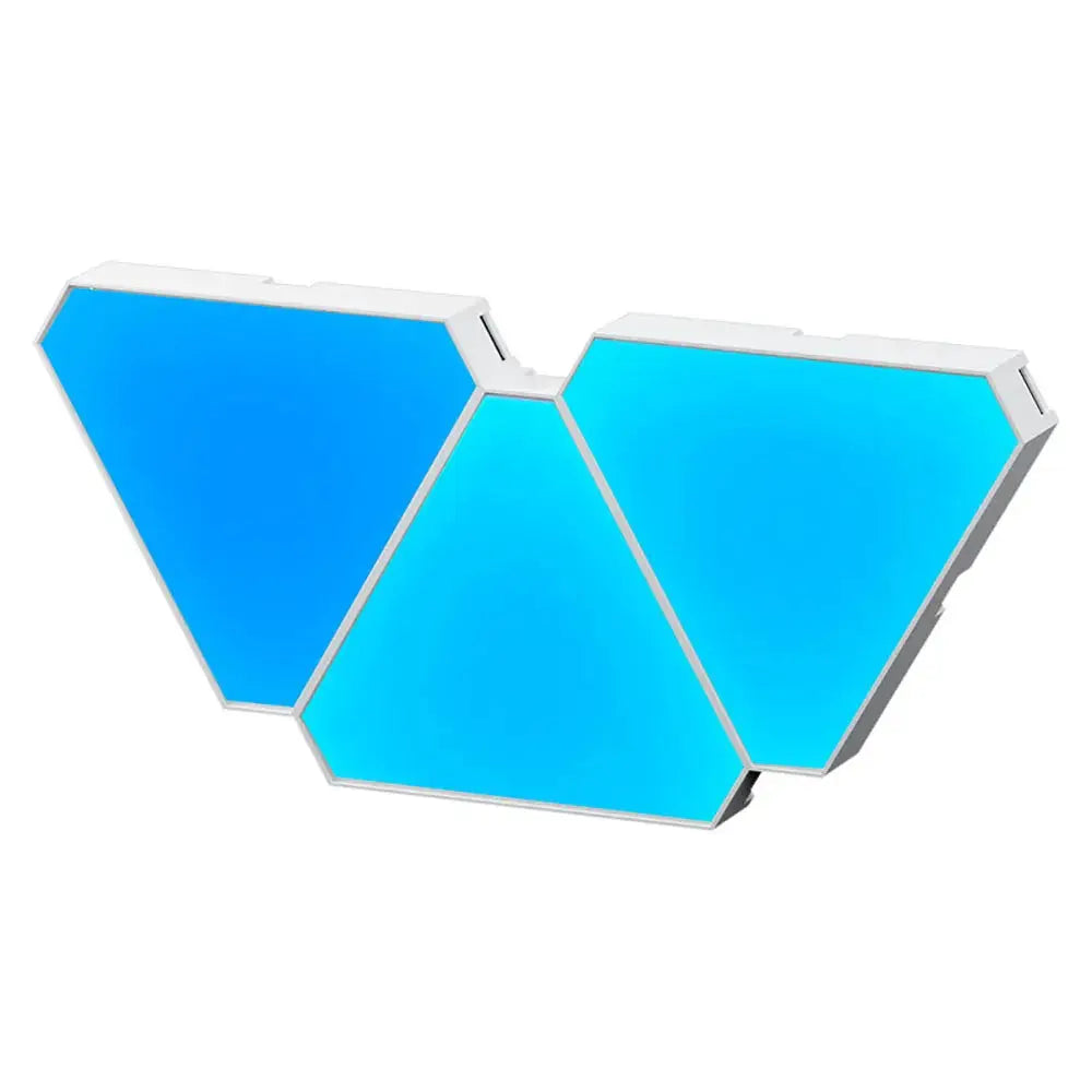 LED triangular quantum lamp RGB wall light with three connected blue panels