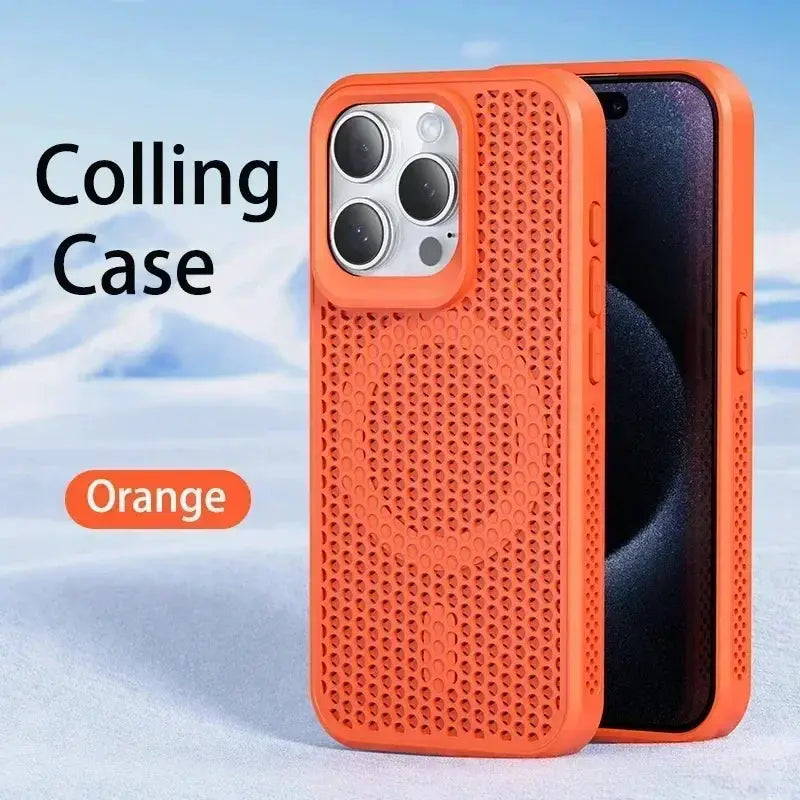 AeroShield Cooling Heat Dissipation Phone Case for iPhone 11 Pro Max to 17 Pro MagSafe Compatible Breathable Hard Back