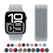 Simples Market braided Apple Watch band, light gray nylon weave, 40-49mm compatible, 2-piece set