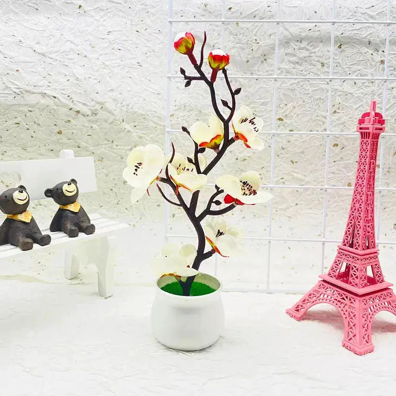 2025 Mother's Day Gift Artificial Bonsai Tree Home Decor Potted Plant Tabletop Fake Flower