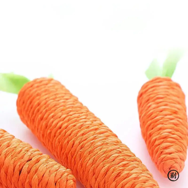 Carrot Shaped Cat Toy With Squeaker Soft PP Cotton Teething Stick For Cats Interactive Play
