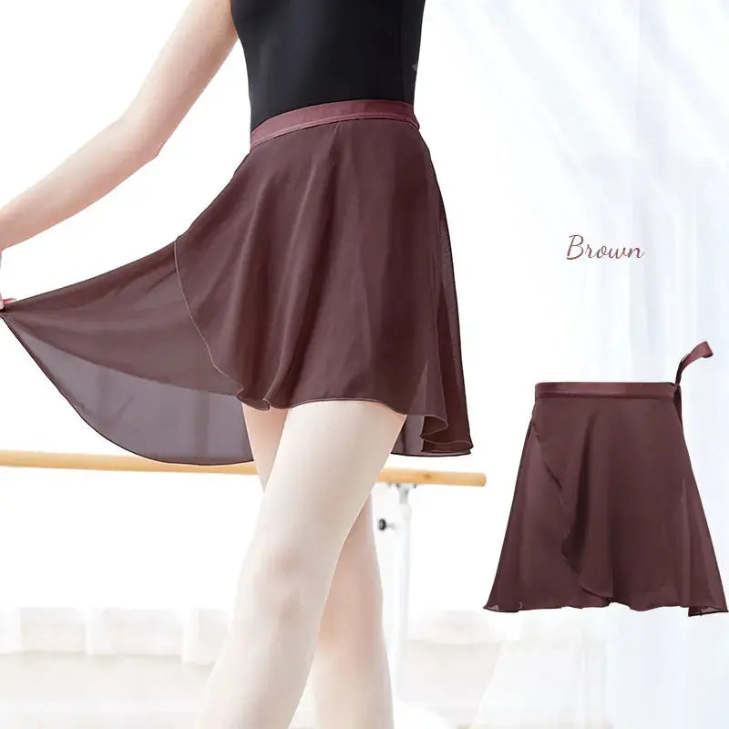 LunaDance Chiffon Wrap Ballet Skirt For Girls And Women Tie Up Tutu Dance Skirt In 19 Colors