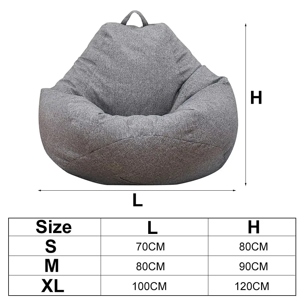Simples Market bean bag cover, large gray lounger for adults; cover only, no filler