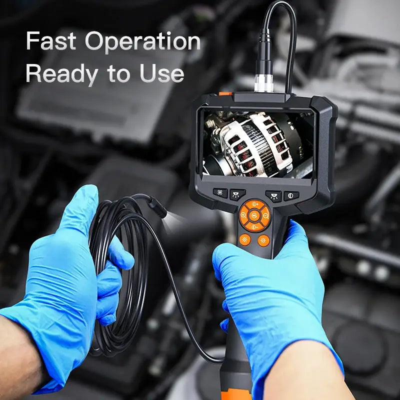 Industrial Endoscope Camera 4.3 Inch Dual Lens HD 1080P Car Inspection Borescope IP67 Waterproof Sewer Camera With LED