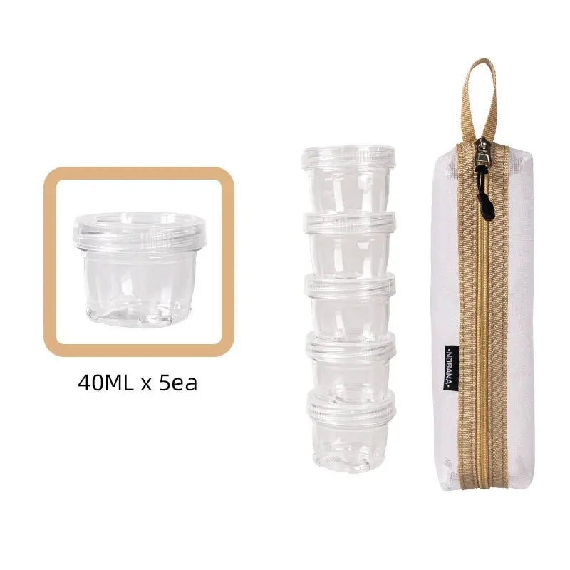 Simples Market 1 Set Portable Camping Spice Kit with 5x40ml clear jars and carrying bag