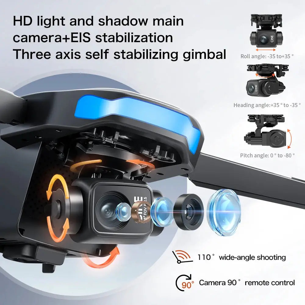 S X1 Max GPS Drone 4K Camera 3 Axis Gimbal Aerial FPV Brushless Security Quadcopter Large Screen Controller