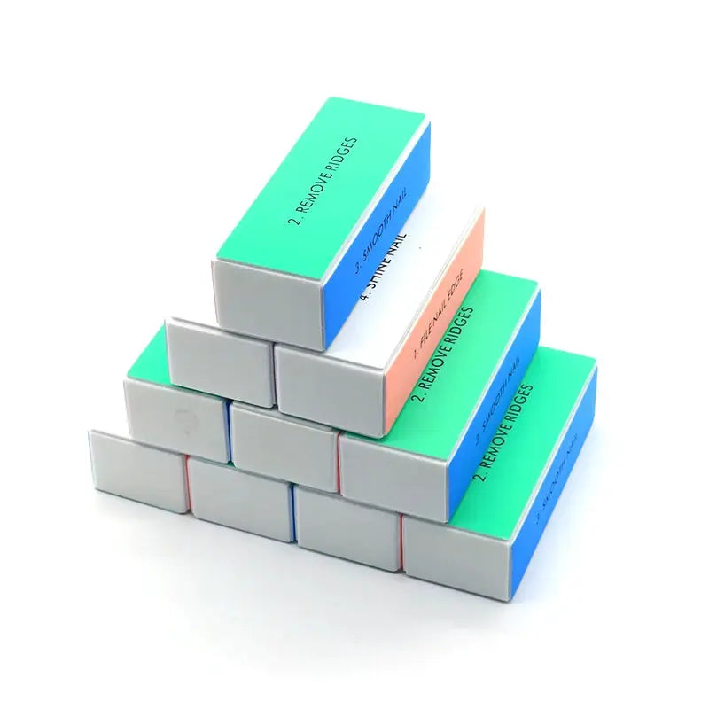 ElegantNail Pink Four Sided Cushioned Nail Buffer For Shaping Smoothing And Polishing Natural And Acrylic Nails