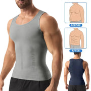 Men's compression shirt body shaper tank top by Simples Market in gray