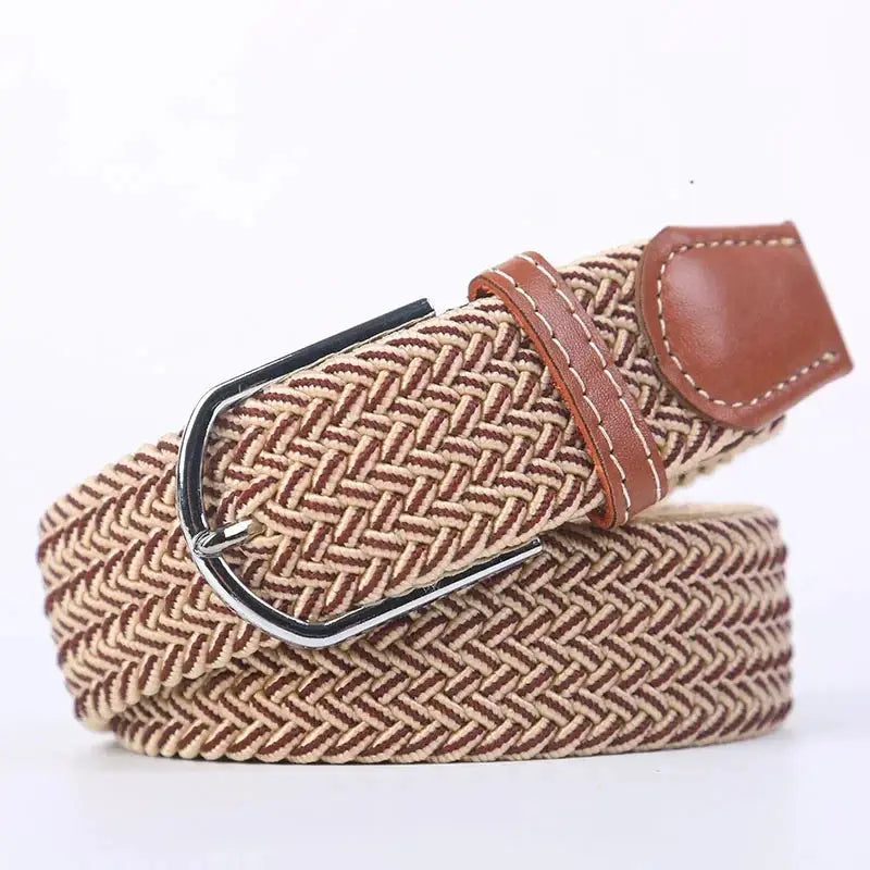 UrbanFlex Unisex Knitted Pin Buckle Belt Elastic Braided Canvas Stretch For Comfortable Jeans Wear