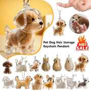 Transparent Dog Hair Storage Container Keepsake Capsule Pendant With Key Ring Pet Memorial Keychain