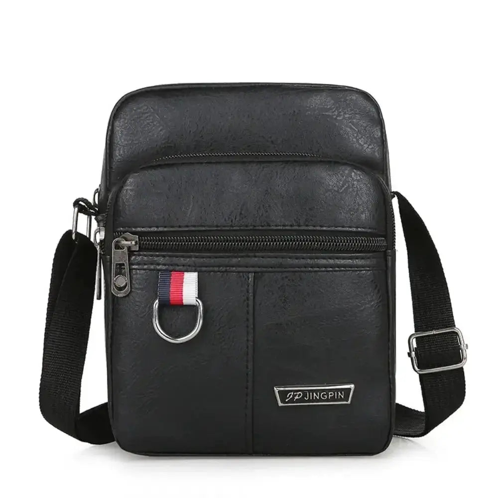 Aurora PU Leather Crossbody Bag For Men Large Capacity Casual Solid Color Shoulder Bag