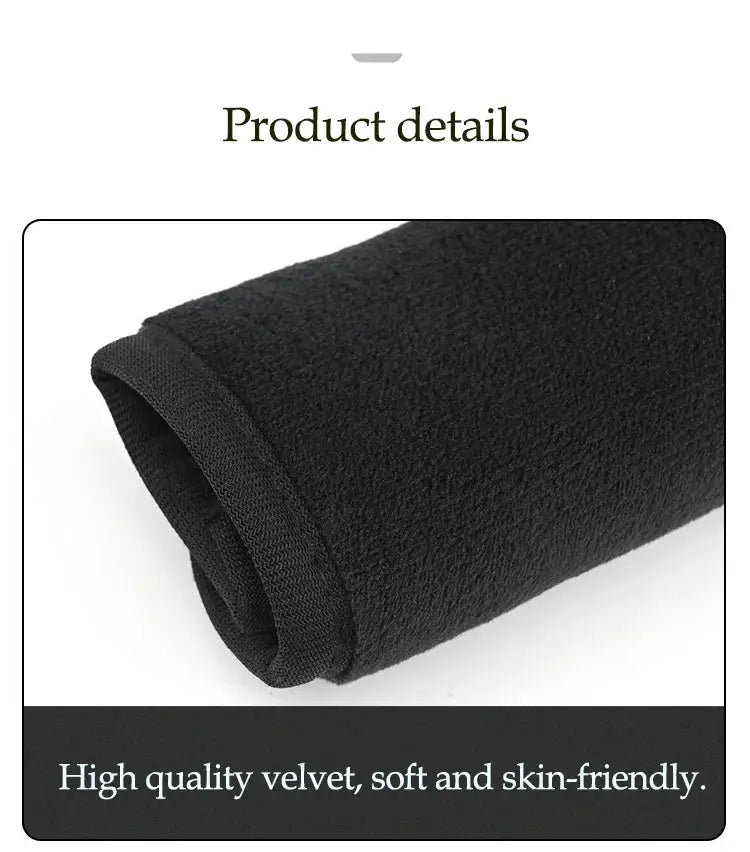 2pcs black velvet seat belt covers for cars, soft skin-friendly shoulder pads