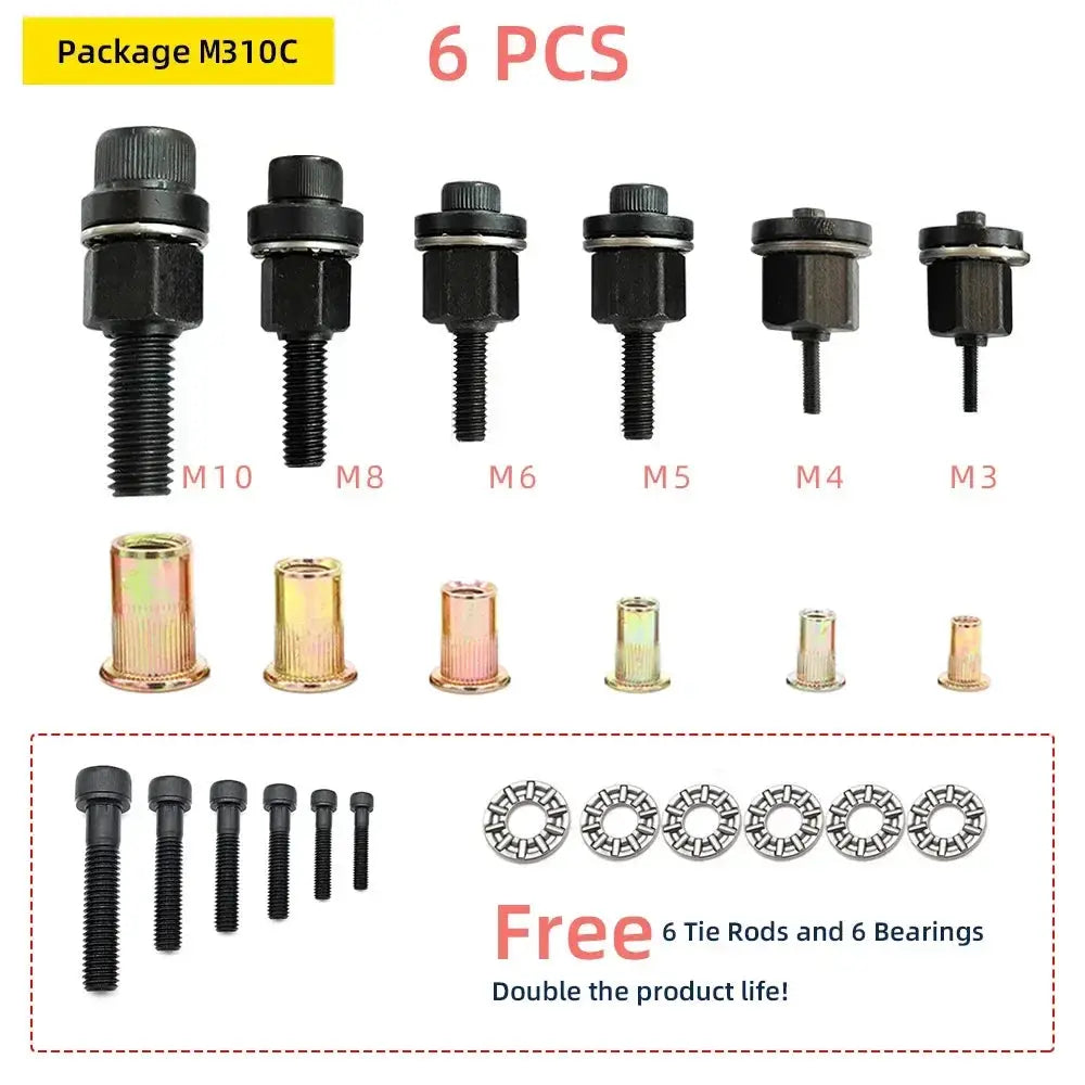 Rivet Nut Gun Drill Adapter Tool Cordless Riveting Kit For M3 M4 M5 M6 M8 M10 M12 Nuts And License Plates