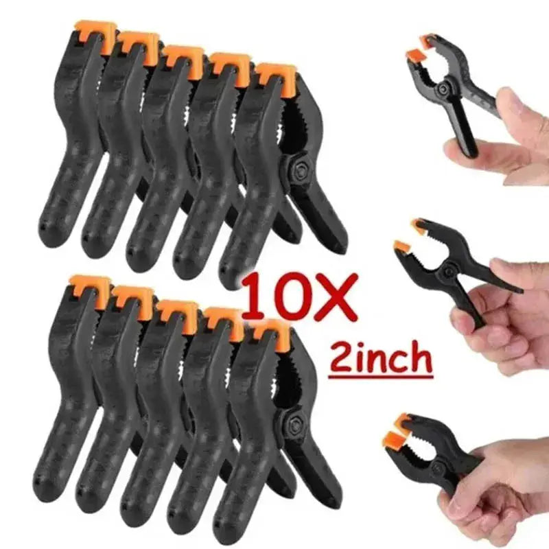 10 Pack 2 Inch Plastic Spring Clamps for Woodworking DIY Projects and Photo Studio Backgrounds