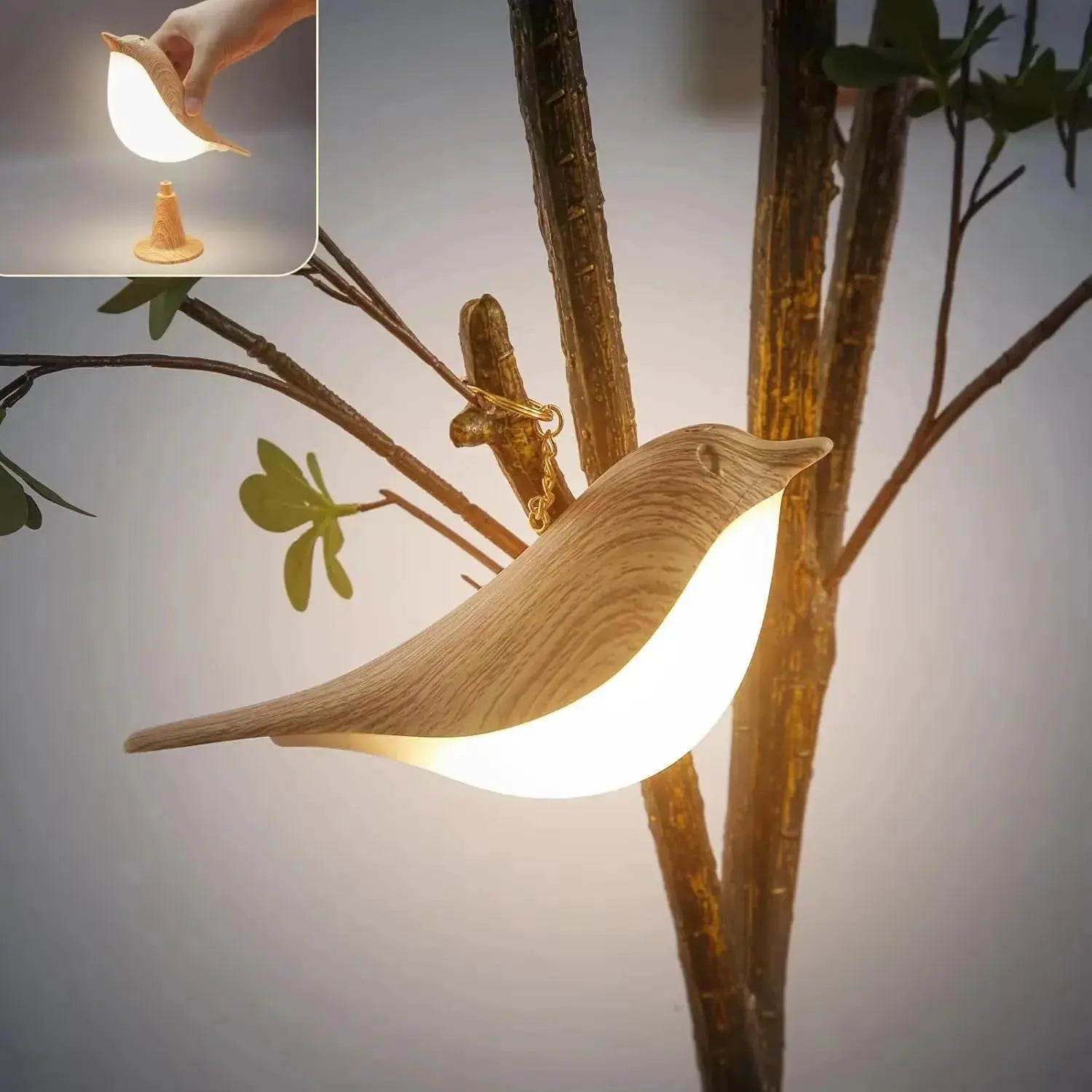 LumiNest Bird Night Light Rechargeable LED Desk Lamp With Touch Switch Three Color Temperatures For Bedroom Decor