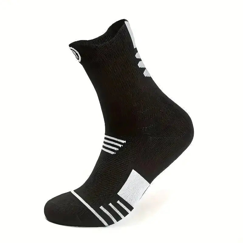 3 Pairs Men's Comfort Fit Cushion Performance Athletic Crew Socks For Outdoor Sports And Everyday Wear