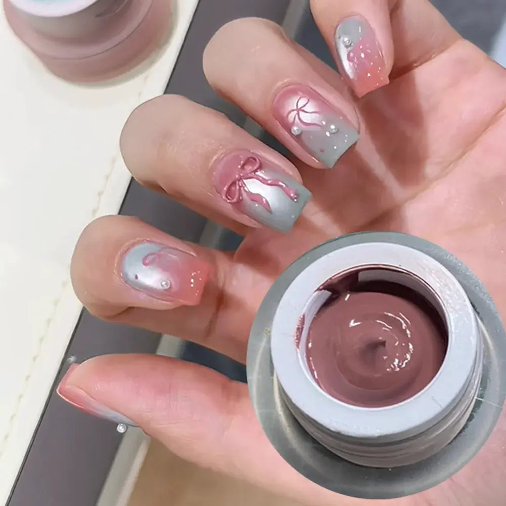 Black Pat Painting Gel Nail Polish With Air Cushion Gradient Matte Texture For Soak Off UV LED Nails