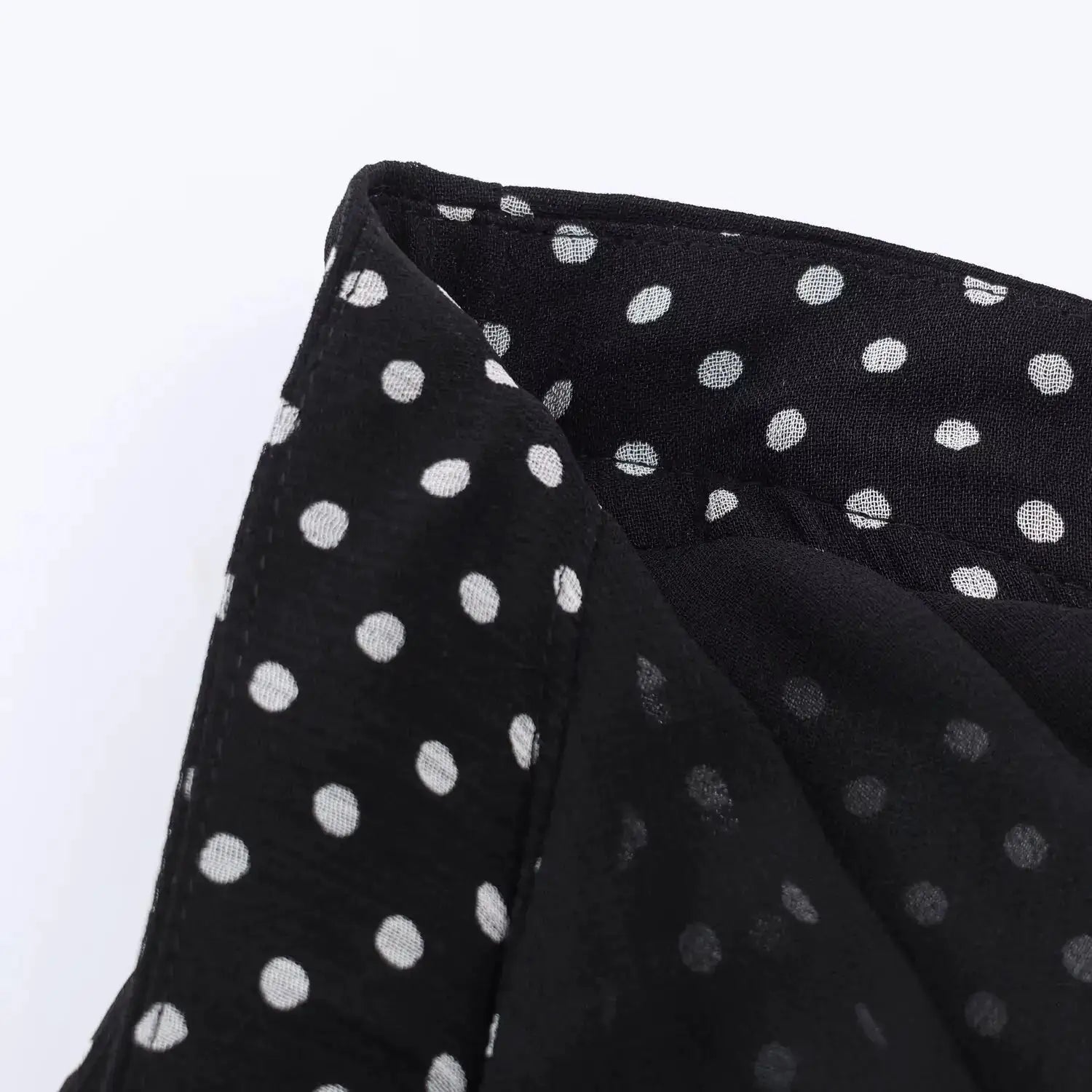 Polka Dot Two Piece Outfits For Women Bow Tie Blouse And Midi Skirt