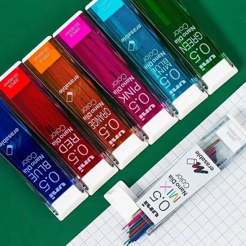 Uni Nano Dia Color 0.5mm pencil leads by Simples Market, assorted colors, set of 8