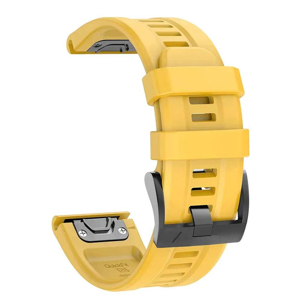 QuickFit silicone watch strap, yellow, 22/26mm, for Garmin Epix Gen 2 and Fenix series.