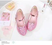 PrincessSteps Girls Red Leather Party Heels With Comfortable Rounded Toe And 1 To 3 Cm Heel Height For Weddings