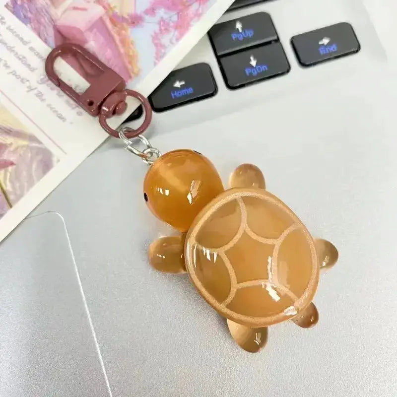 Glow In The Dark Turtle Keychain For Women And Girls Backpack Pendant Colorful Tortoise Keyring Gift