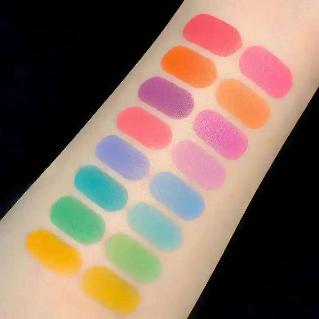 16 Grid 16 Color Solid Rubbing Powder Palette For Nail Art DIY Gradient Smudge Pat Pat Powder Seamless Finish