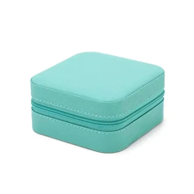 LuxeNest Mini Jewelry Storage Box Portable Travel Organizer for Earrings Necklaces and Rings in Durable PU Leather