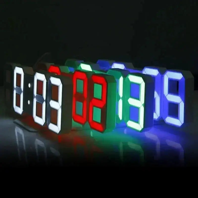 LumaTime Digital Wall Clock With Large LED Display Alarm Clock For Bedroom And Living Room Decor