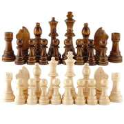 32 Piece Chess Set Complete Chessmen International Style Wood and Resin Pieces for Entertainment Accessories